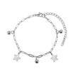 Wholesale Women's Stainless Steel Geometric Star And Small Bead Design Vacuum Electroplated Anklet
