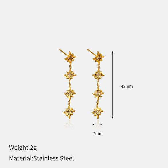 Wholesale Women's Stainless Steel Geometric Star Shape Real Gold Plated Bracelet Fashion Jewelry