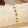 Wholesale Women's Stainless Steel Geometric Star Shape Real Gold Plated Bracelet Fashion Jewelry
