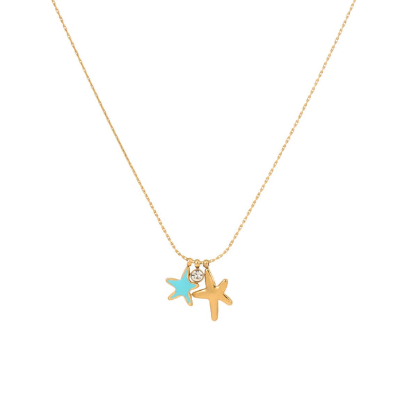 Wholesale Women's Stainless Steel Geometric Starfish Fashion Ol Style 18K Gold Plated Necklace