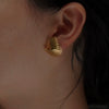 Wholesale Women's Stainless Steel Geometric Striped Cross Electroplated Earrings Light Luxury Highend
