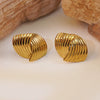 Wholesale Women's Stainless Steel Geometric Striped Cross Electroplated Earrings Light Luxury Highend