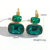 Wholesale Women's Stainless Steel Geometric Style Earrings Inlaid With Colorful Zircon And Set With Diamonds In Ins Luxury Style With Vacuum Furnace Electroplating