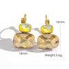 Wholesale Women's Stainless Steel Geometric Style Earrings Inlaid With Colorful Zircon And Set With Diamonds In Ins Luxury Style With Vacuum Furnace Electroplating