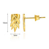 Wholesale Women's Stainless Steel Geometric Style Earrings With Wing Texture And Electroplating
