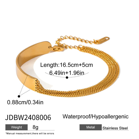 Wholesale Women's Stainless Steel Geometric Style Electroplated Chain Bracelet Jewelry