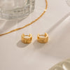 Wholesale Women's Stainless Steel Geometric Style Electroplated Earrings
