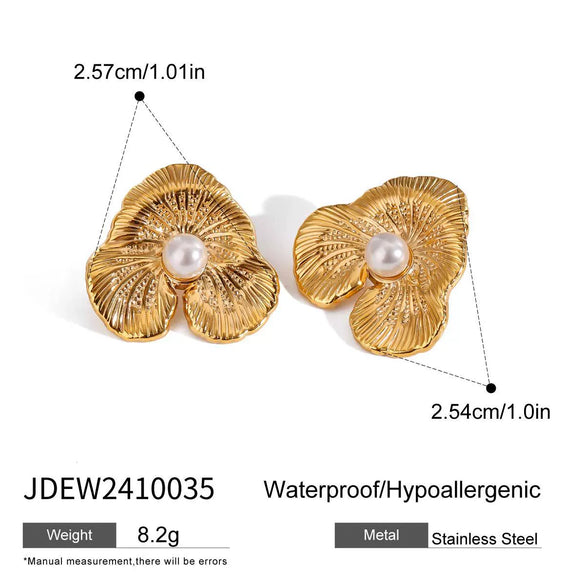 Wholesale Women's Stainless Steel Geometric Style Electroplated Earrings