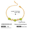 Wholesale Women's Stainless Steel Geometric Style Electroplated Flower Rice Beads Bracelet