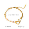 Wholesale Women's Stainless Steel Geometric Style 18K Goldplated Electroplated Freshwater Pearl Bracelet