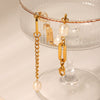Wholesale Women's Stainless Steel Geometric Style 18K Goldplated Electroplated Freshwater Pearl Bracelet