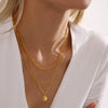 Wholesale Women's 316L Stainless Steel Geometric Sunflower Beads Collarbone Necklace 18K Gold Plated Light Luxury Style