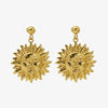 Wholesale Women's Stainless Steel Geometric Sunflower Design Water Plated Earrings Jewelry