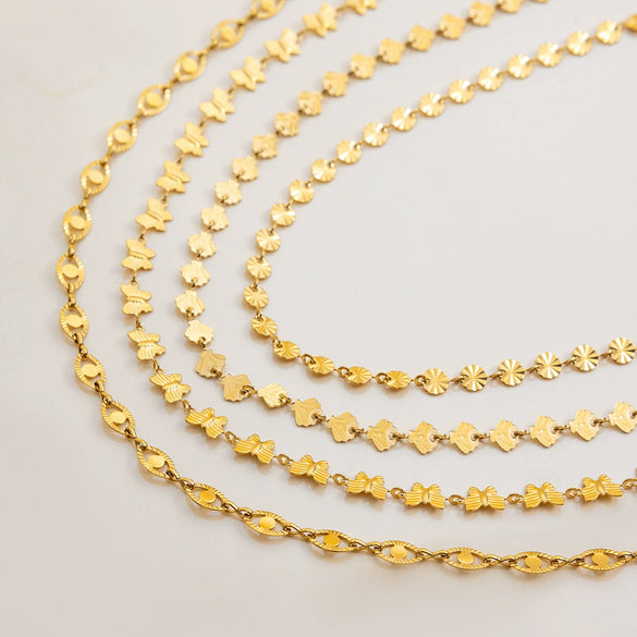 Wholesale Women's Stainless Steel Geometric Sunflower Handmade Chain Jewelry With Electroplating