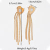Wholesale Women's Stainless Steel Geometric Tassel Earrings With Electroplating Treatment Fashion Style