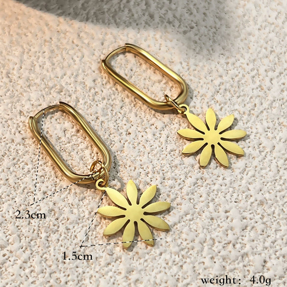 Wholesale Women's Stainless Steel Geometric Tassel Retro Exaggerated Highend Sense Niche Light Luxury Earrings