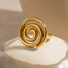 Wholesale Women's Stainless Steel Geometric Threaded Rotating Ring Jewelry With Electroplating And Light Luxury Temperament