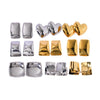 Wholesale Women's Stainless Steel Geometric Three Dimensional Square Rivet Electroplated Earrings