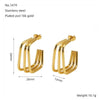 Wholesale Women's Stainless Steel Geometric Three Layer Electroplated Fashion Earrings