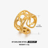 Wholesale Women's Stainless Steel Geometric Three Layer Ring Jewelry With Real Gold Plating