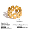 Wholesale Women's Stainless Steel Geometric Three Layer Square Hollow Ring Electroplated Fashion Jewelry