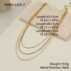 Wholesale Women's Stainless Steel Geometric Threelayer Stacked Paperclip Necklace With Electroplating Design