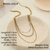 Wholesale Women's Stainless Steel Geometric Threelayer Stacked Paperclip Necklace With Electroplating Design