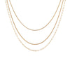 Wholesale Women's Stainless Steel Geometric Threelayer Stacked Paperclip Necklace With Electroplating Design