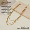Wholesale Women's Stainless Steel Geometric Threelayer Stacked Paperclip Necklace With Electroplating Design