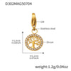 Wholesale Women's 316L Stainless Steel Geometric Tree Of Life Inlaid Zircon Electroplated Bracelet