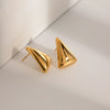 Wholesale Women's Stainless Steel Geometric Triangle Stud Earrings With Electroplating