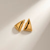 Wholesale Women's Stainless Steel Geometric Triangle Stud Earrings With Electroplating