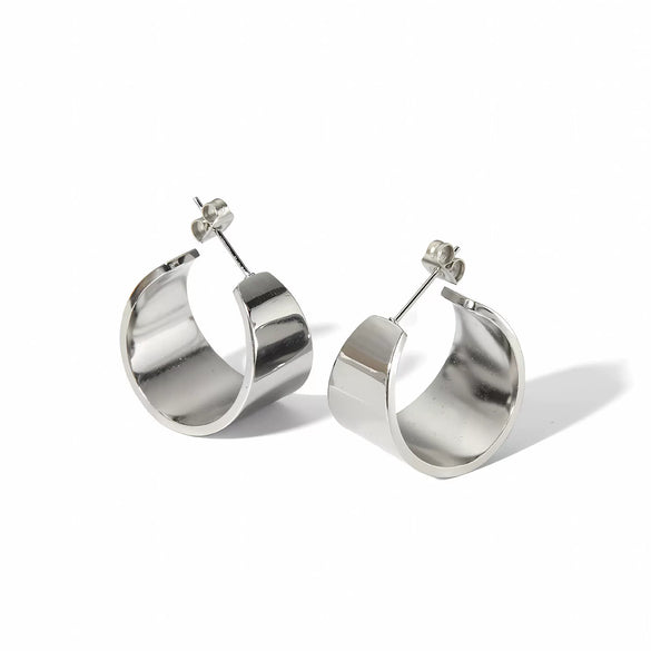 Wholesale Women's Stainless Steel Geometric Ushape Electroplated Earrings
