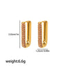 Wholesale Women's Stainless Steel Geometric Ushape Electroplated Earrings