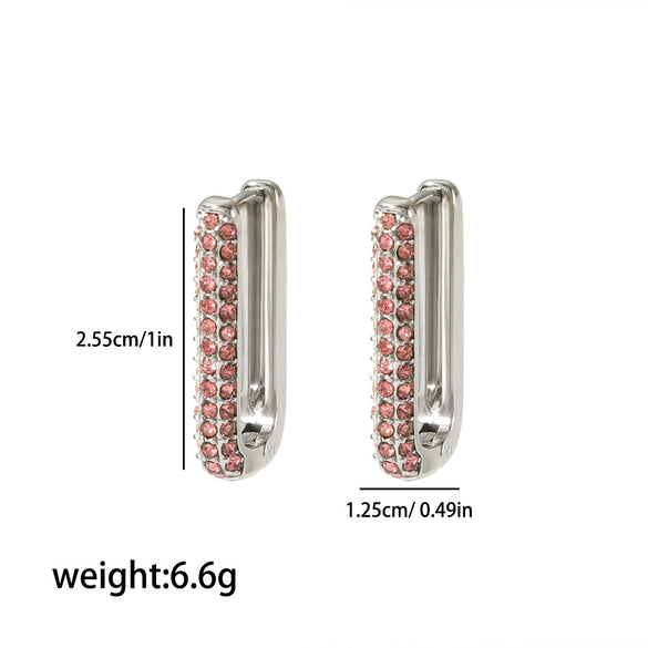 Wholesale Women's Stainless Steel Geometric Ushape Electroplated Earrings