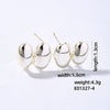 Wholesale Women's Stainless Steel Geometric Ushaped Hollow Exaggerated Simple Silver Glossy Electroplated Earrings
