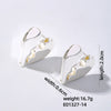 Wholesale Women's Stainless Steel Geometric Ushaped Hollow Exaggerated Simple Silver Glossy Electroplated Earrings