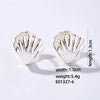 Wholesale Women's Stainless Steel Geometric Ushaped Hollow Exaggerated Simple Silver Glossy Electroplated Earrings