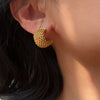 Wholesale Women's Stainless Steel Geometric Ushaped Spiked Mesh Stud Earrings Electroplated
