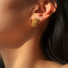 Wholesale Women's Stainless Steel Geometric Ushaped Spiked Mesh Stud Earrings Electroplated