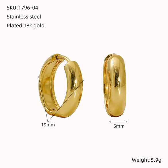 Wholesale Women's Stainless Steel Geometric Ushaped Water Plated Earrings
