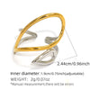 Wholesale Women's Stainless Steel Geometric Vacuum Plated Open Rings Jewelry