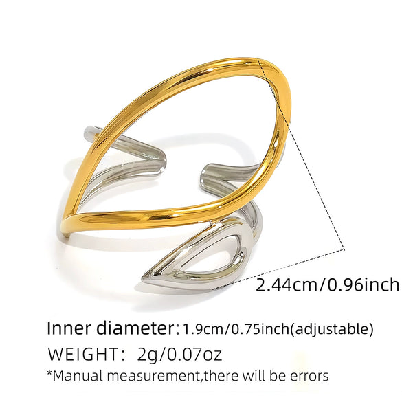 Wholesale Women's Stainless Steel Geometric Vacuum Plated Open Rings Jewelry
