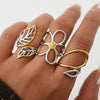 Wholesale Women's Stainless Steel Geometric Vacuum Plated Open Rings Jewelry