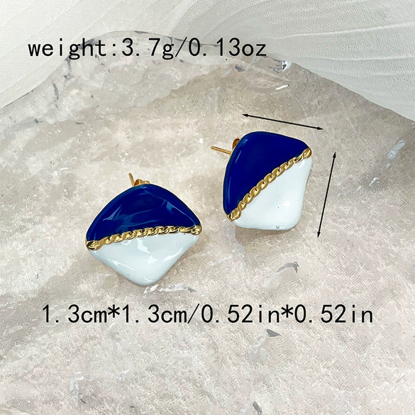 Wholesale Women's Stainless Steel Geometric Vintage Fashion Electroplated Earrings