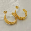 Wholesale Women's Stainless Steel Geometric Wheat Ear Hollow Electroplated Earrings