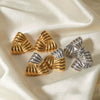 Wholesale Women's Stainless Steel Geometric Wind Earrings With Electroplating Treatment
