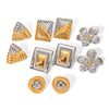 Wholesale Women's Stainless Steel Geometric Wind Earrings With Electroplating Treatment