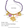 Wholesale Women's Stainless Steel Geometric Woven Rope Pendant Necklace With 18K Plating