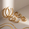 Wholesale Women's Stainless Steel Geometric Wreath Earrings 18K Goldplated Minimalist Hip Hop Style